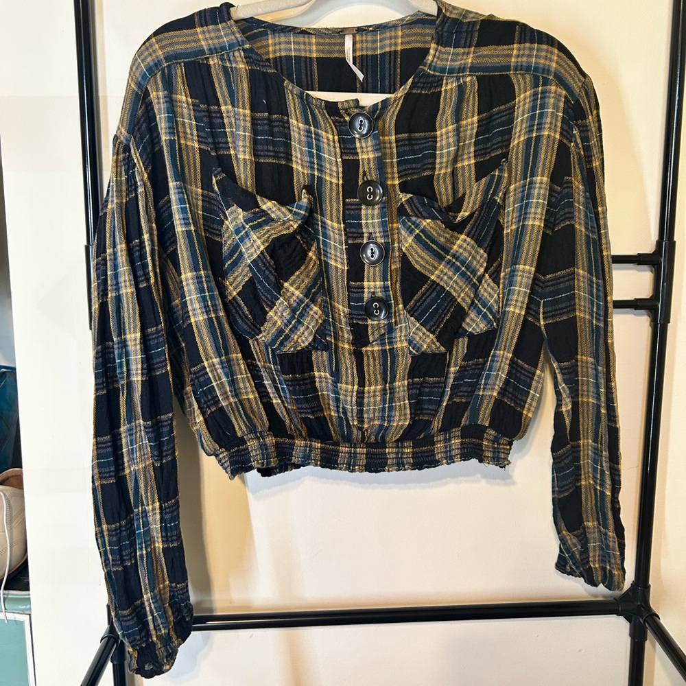 Plaid Button-Up Women's Top